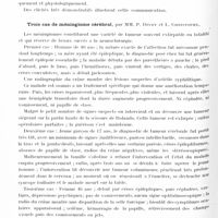 0216 - Page 158 - Sociétés. Société belge de neurologie. Séance du 28 novembre 1931. Effets de l'injection expérimentale d'alcool à 90° dans le tronc d'un nerf moteur, par M. J. Dagnelie / Trois cas de méningiome cérébral, par MM. P. Divry et L. Christophe
