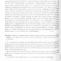 0230 - Page 172 - Analyses. Neurologie. Études générales. Glandes à sécrétion interne et syndromes glandulaires. Schlesinger (Hermann). Les affections syphilitiques des glandes à sécrétion interne (Die Syphilitischen Erkrankungen der Innersekretorischen Drüsen). Handbuch der haut, und geschlechts-krankheiten... / Sainton (Paul). Les syndromes parathyroïdiens. Paris médical... / Delbet (Pierre). Laminectomie lombo-sacrée pour maux perforants plantaires. Bul. et mém. de la Société nationale de chirurgie... / Urechia (C.-I) et Croza (I.). Un cas de syndrome épiphysaire. Bul. et mém. de la Soc. médicale des hôpitaux de Paris...