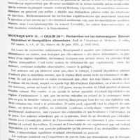 0613 - Page 555 - Analyses. Neurologie. Études générales. Infections et intoxications. Draganesco (Dr State)... L'état actuel de nos connaissances sur les infections neurotropes / Mouriquand (G.) et Chaix (Mme). Recherches sur les diétotoxiques. Extrait thyroïdien et déséquilibre alimentaire. Bull. de l'Académie de médecine... / Lépine (P.) et Schoen (Mlle R.). Etude comparée de l'aptitude encéphalitogène pour le lapin de diverses souches herpétiques humaines au moment de leur isolement. Société de biologie...