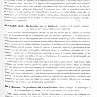 0617 - Page 559 - Analyses. Neurologie. Études générales. Infections et intoxications. Lovegren (Elis). Impressions et observations recueillies au cours de l'épidémie de poliomyélite de cette année en Finlande. Acta Psychiatrica et Neurologica... / Vacarezza (Raul-F.), Vaccarezza (Americo-J) et Peroncini (José). La fonction glyco-régulatrice dans le tétanos. Revue sud-américaine de médecine et de chirurgie... / Bernard (Noël). Recherches sur le béribéri. Annales de l'Institut Pasteur... / May (Etienne). Le problème des virus filtrants. Revue critique de pathologie et de thérapeutique...