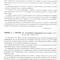 0818 - Page 760 - Analyses. Neurologie. Études générales. Bibliographie. Lauwers (E.). Introduction à la chirurgie nerveuse..., Masson éditeur, 1932 / Cerise (L.) et Thurel (R.). L'anesthésie pathologique de la cornée, Tours, Arrault, édit... 1931