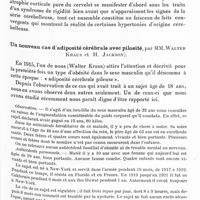 0927 - Page 867 - Société de neurologie de Paris. Séance du 19 mai 1932. Hérédo-ataxie cérébelleuse à type de paraplégie spasmodique, par MM. Ch. Achard, I. Bertrand et A. Escalier / Un nouveau cas d'adiposité cérébrale avec pilosité, par MM. Walter Kraus et H. Jackson