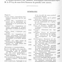 1106 - Page 1046 - XIIe Réunion neurologique internationale annuelle. Paris, 31 mai-1er juin 1932. Allocution de M. Levy-Valensi... / Sommaire