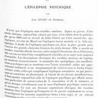 1261 - Page 1201 - XIIe Réunion neurologique internationale annuelle. Paris, 31 mai-1er juin 1932. Rapports. IV. L'épilepsie psychique, par Jean Abadie...