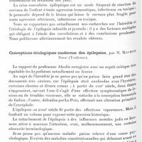 1358 - Page 1298 - XIIe Réunion neurologique internationale annuelle. Paris, 31 mai-1er juin 1932. Communications sur l'étiologie. Convulsions de l'enfance dans leurs rapports avec l'épilepsie, par MM. G. Heuyer et J. Dublineau / Conceptions étiologiques modernes des épilepsies, par M. Maurice Dide...