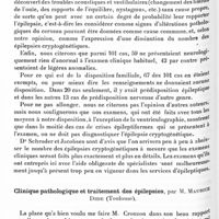 1414 - Page 1354 - XIIe Réunion neurologique internationale annuelle. Paris, 31 mai-1er juin 1932. Communications sur la symptomatologie. Examen de crises épileptiformes, par MM. Otto Jacobsen et Georges E. Schroder. Travail du Service neuro-psychiatrique municipal de Copenhague. Directeur : Prof. Aug. Wimmer (présenté par M. Krabbe) (Copenhague) / Clinique pathologique et traitement des épilepsies, par M. Maurice Dide...