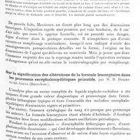 1481 - Page 1421 - Société de neurologie de Paris. Séance du 2 juin 1932. Le repérage des ventricules cérébraux, par M. L. Laruelle... / Sur la signification des altérations de la formule leucocytaire dans les processus encéphalomyélitiques primitifs, par M. B. Rodriguez-Arias...