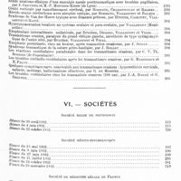 0009 - Page 5 - Année 1932. Tables du tome II. V. Congrès des Sociétés d'oto-neuro-ophtalmologie / VI. Sociétés