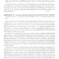 0186 - Page 134 - Analyses. Neurologie. Études générales. Physiologie. Heymans (C.), Bouckaert (J. J.) et Dautrebande (L.). Sur la sensibilité réflexogène vaso-motrice des vaisseaux artériels aux excitants chimiques. Comptes rendus des séances de la Société de biologie... / Heymans (C.), Bouckaert (J. J.) et Dautrebande (L.). Sinus carotidiens et sensibilité réflexogène respiratoire aux agents chimiques. Comptes rendus des séances de la Société de biologie... / Lagrange (E.). La mort subite par injection intraveineuse de tissu cérébral. Comptes rendus des séances de la Société de biologie... / Sémiologie. Nathan. La côte cervicale. Presse médicale...