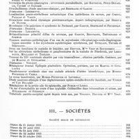 0007 - Page 3 - Année 1933. Tables du tome II. II. Société de neurologie de Paris / III. Sociétés