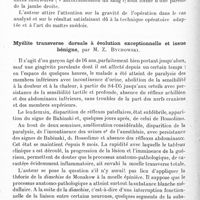 0224 - Page 168 - Société de neurologie de Varsovie. Séance du 19 janvier 1933. Un cas de tumeur de l'angle ponto-cérébelleux opéré par Olivecrona, par M. W. Sterling / Myélite transverse dorsale à évolution exceptionnelle et issue bénigne, par M. Z. Bychowski