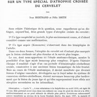 0612 - Page 554 - Mémoires originaux. Sur un type spécial d'atrophie croisée du cervelet, par Ivan Bertrand et Félix Smith