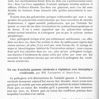 0692 - Page 634 - Société de neurologie de Paris. Séance du 16 novembre 1933. Communications. Polyradiculite sensitive récidivante provoquée par des injections de sels d'or, par MM. J.-A. Chavany et E. Bourdillon / Un cas d'embolie gazeuse cérébrale à répétition avec hémiplégie récidivante, par MM. Lhermitte et Aman-Jean