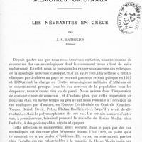 0809 - Page 751 - Mémoires originaux. Les névraxites en Grèce, par J. S. Patrikios...