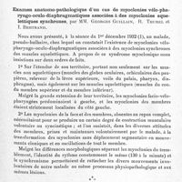 0859 - Page 801 - Société de neurologie de Paris. Séance du 7 décembre 1933. Sur les altérations cérébelleuses et ganglionnaires de la maladie de Friedreich, par MM. J. Lhermitte, Mollaret et J. Trelles / Examen anatomo-pathologique d'un cas de myoclonies vélo-pharyngo-oculo-diaphragmatiques associées à des myoclonies squelettiques synchrones, par MM. Georges Guillain, R. Thurel et I. Bertrand