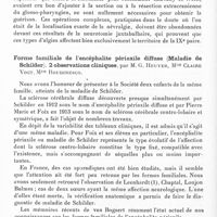 0914 - Page 856 - Société de neurologie de Paris. Séance du 7 décembre 1933. Un cas de névralgie du glosso-pharyngien. Névrotomie juxta-bulbaire (Méthode de Dandy), par MM. A. Baudouin, D. Petit-Dutaillis, R. Caussé et M. Deparis / Forme familiale de l'encéphalite périaxile diffuse (Maladie de Schilder). 2 observations cliniques, par M. G. Heuyer, Mlle Claire Vogt, Mlle Roudinesco