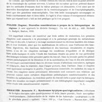 0959 - Page 901 - Analyses. Neurologie. Études générales. Bibliographie. Ribeiro do Vale (J.). Contribution à l'étude de la catatonie expérimentale. (Contribuiçao para o estudo da catatonia experimental). Thèse..., 1933 / Monrad-Krohn (G.-H.). Examen clinique du système nerveux (The clinical examination of the nervous system)... Préface de T. Grainger Stewart (6e édition). Edit. H.-K. Lewis and C°, Londres, 1933 / Foldes (Eugene). Nouvelles considérations à propos de la thérapeutique de régime (A new approach to dietetic therapy)... édit. Richard G. Badger, Boston, 1933 / Camauer (Armando F.). Syndromes épiphyso-quadrigémellaire. (Affections de la région des tubercules quadrijumeaux et de la glande pinéale). Sindromes epifiso-cuadrigemelares. (Infermedades de la région de los tuberculos cuadrigémin suy de la glandula pineal o epifisis). Thèse..., 1933