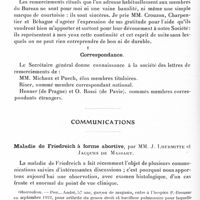 0118 - Page 58 - Société de neurologie de Paris. Séance du 10 janvier 1935. Allocution du président : M. Barbé / Correspondance / Communications. Maladie de Friedreich à forme abortive, par MM. J. Lhermitte et Jacques de Massary