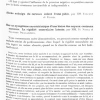 0135 - Page 75 - Société de neurologie de Paris. Séance du 10 janvier 1935. Communications. Epilepsie grave, traitée chirurgicalement. Guérison complète depuis 3 ans, par MM. J.-A. Barré, Clovis Vincent et Mlle Helle / Sur un symptôme caractéristique d'une lésion des noyaux centraux moteurs. La rigidité musculaire latente, par MM. D. Noica et Stephen Draganesco