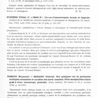 0561 - Page 501 - Analyses. Neurologie. Études générales. Nerfs crâniens. Charbonnel et Piéchaud (F.). Névralgie du glosso-pharyngien gauche. Neurectomie sous-cranienne. Guérison. Bull. et mém. de la soc. nat. de chirurgie... / Euzière, Vidal (J.) et Mas (P.). Un cas d'hémiatrophie faciale et linguale. Archives de la Société des sciences médicales et biologiques de Montpellier... / Garcin (Raymond) et Renard (Gabriel). Sur quelques cas de paralysies multiples extensives et curables des nerfs craniens. Polio-encéphalites subaiguës à virus neurotrope probable. Paris médical...