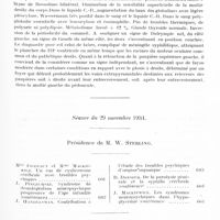 0660 - Page 601 - Société de neurologie de Varsovie. Séance du 25 octobre 1934. Paralysie syphilitique du nerf moteur oculaire commun avec signes de Dalrymple et de Graefe du côté sain, par Mlle A. Gelbard (Clinique neurologique du Pr Orzechowski) / Séance du 29 novembre 1934. Un cas de cysticercose cérébrale avec symptômes surtout psychiques, par Mlle Fiszhaut et Mme Z. Mackiewicz