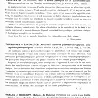 0714 - Page 655 - Analyses. Thérapeutique. Orihuela (Jacinto) et Curbelo-Urroz (Isabelino). Observations d'anesthésie générale à l'évipan sodique (Observaciones de anestesia general al veipan sodico). Archivos Urugayos de Medicina, Cirugiay Especialidades... / Paulian (D.)... Sur la valeur pratique de la malariathérapie. Miscarea medicala româna... / Poursines et Recordier. Accidents nerveux postsérothérapiques. Conceptions pathogéniques. Marseille médical... / Sternburg. Traitement de la douleur des spasmes vasculaires (claudication intermittente) (Behandlung angiospastischer Beschwerden (Claudicatio intermittens). Fortschritte der Medizin...