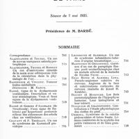 0760 - Page 701 - Société de neurologie de Paris. Séance du 2 mai 1935. Sommaire