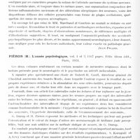 0827 - Page 768 - Analyses. Neurologie. Études générales. Bibliographie. Marchand (L.) et Courtois (A.). Les encéphalites psychosiques... Préface du Dr E. Toulouse. Le François, éditeur, Paris, 1935 / Piéron (H.). L'année psychologique... Félix Alcan édit., Paris, 1934