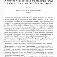 0904 - Page 845 - Mémoires originaux. La dystrophie osseuse de Morquio dans le cadre des hyperlaxités familiales, par Mm. Gaston Giraud et Jean-Marie Bert...
