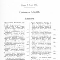 0916 - Page 857 - Société de neurologie de Paris. Séance du 6 juin 1935. Sommaire