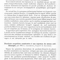 0959 - Page 900 - Société de neurologie de Paris. Séance du 6 juin 1935. Communications. Un nouveau cas de schwannome du trijumeau rétrogassérien. Ablation. Guérison, par MM. Th. Alajouanine, R. Thurel et J. Guillaume / Paralysie scapulaire consécutive à une injection de sérum anti-tétanique, par MM. L. Lhermitte, Cliquet et Gauthier