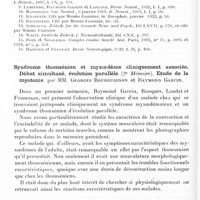 0128 - Page 72 - Société de neurologie de Paris. Séance du 4 juillet 1935. Communications. Syndrome thomsénien et syndrome myxoedémateux cliniquement associés. Début simultané et évolution parallèle (premier mémoire). Etude clinique, par MM. Raymond Garcin, L. Rouques, Laudat et Frumusan / Syndrome thomsénien et myxoedème cliniquement associés. Début simultané, évolution parallèle (2e mémoire). Etude de la myotonie, par MM. Georges Bourguignon et Raymond Garcin