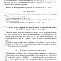 0219 - Page 163 - Société de neurologie de Paris. Séance du 4 juillet 1935. Communications. Sclérose latérale amyotrophique de type poliomyliétique à début bulbaire, par M. Léon Ectors (Travail de la Clinique neurologique de la Salpêtrière du Pr Guillain) / Le système neuro-végétatif périventriculaire ou sous-épendymaire, par MM. G. Roussy et M. Mosinger