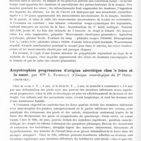 0462 - Page 406 - Société de neurologie de Varsovie. Séance du 25 avril 1935. Paralysie progressive avec symptômes extrapyramidaux, par MM. R. Dreszer et W. Stein (Du service neurologique de l'Hôpital Czyste à Varsovie. Médecin chef : Dr Sterling...) / Chorée aiguë et hyperglobulie chez une malade de 60 ans, par MM. E. Herman et A. Potok (Service de neurologie de l'Hôpital de Czyste à Varsovie. Chef de service : E. Herman) / Amyotrophies progressives d'origine névritique chez le frère et la soeur, par Mlle L. Fiszhaut (Clinique neurologique du Pr Orzechowski)