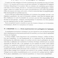 0539 - Page 483 - Congrès neurologique international. Londres, 29 juillet-2 août 1935. Les épilepsies (Programme préparé par M. le Professeur Marburg). Communications ayant trait à l'épilepsie. Séance du mardi après-midi. Session 7. E. K. Sepp... La pathogénie de l'épilepsie / N. I. Propper... Etude expérimentale de la pathogénie de l'épilepsie / C. Bonciu et I. Stanesco... Contribution à l'étude pathogénique des épilepsies