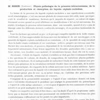 0562 - Page 506 - Congrès neurologique international. Londres, 29 juillet-2 août 1935. IIe Question. Physiologie et pathologie du liquide céphalo-rachidien (Programme préparé par M. le Pr O. Foerster). Rapports. G. Schaltenbrand... Anatomie et physiologie de la circulation du liquide céphalo-rachidien / M. Riser... Physio-pathologie de la pression intracrânienne, de la production et résorption du liquide céphalo-rachidien / Hugh Cairns... Directions thérapeutiques dans les troubles de sécrétion et de résorption du liquide céphalo-rachidien