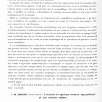 0622 - Page 566 - Congrès neurologique international. Londres, 29 juillet-2 août 1935. IVe Question. L'hypothalamus et la représentation centrale du système autonome (Programme préparé par M. le Professeur Brouwer). Communications ayant trait à l'hypothalamus. Séance du mardi après-midi. Physiologie du système nerveux autonome. Session 6. Léon Asher... Etude relative au mode d'action du sympathique et sa fonction intégrative / C. H. Frazier, Bernard J. Alpers et F. H. Lewy... Hypothalamus et régulation thermique