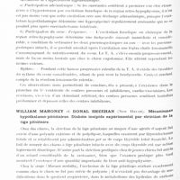 0624 - Page 568 - Congrès neurologique international. Londres, 29 juillet-2 août 1935. IVe Question. L'hypothalamus et la représentation centrale du système autonome (Programme préparé par M. le Professeur Brouwer). Communications ayant trait à l'hypothalamus. Séance du mardi après-midi. Physiologie du système nerveux autonome. Session 6. Adalbert Van Bogaert... Contribution à l'étude expérimentale des centres tensiorégulateurs du plancher du troisième ventricule / William Mahoney et Donal Sheehan... Mécanismes hypothalamo-pituitaires. Diabète insipide expérimental par striction de la tige pituitaire