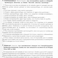 0631 - Page 575 - Congrès neurologique international. Londres, 29 juillet-2 août 1935. Communications diverses. Neurologie clinique. Séance du mardi après-midi. Session 2. A. Austregesilo... Les neuromyélites aiguës et subaiguës épidémiques observées au Brésil. Nouvelle infection neurotrope ? / E. Herman... Les considérations cliniques sur l'encéphalomyélite épidémique disséminée, basées sur une centaine de cas observés en Pologne entre 1927 et 1935
