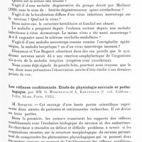 0831 - Page 775 - Société de neurologie de Paris. Séance du 7 novembre 1935. Communications. Sur un nouveau syndrome ataxo-cérébelleux particulier, par M. D. Paulian et M. Cardas / Les réflexes conditionnels. Etude de physiologie normale et pathologique, par MM. G. Marinesco et A. Kreindler (... Editeur : Félix Alcan, Paris, 1935)