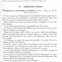 0859 - Page 803 - XXXIXe Congrès des aliénistes et neurologistes de France et des pays de langue française. Bruxelles, 22-28 juillet 1935. Rapports. II. Neurologie. L'hystérie et les fonctions diencéphaliques ; étude neurologique, par M. Ludo van Bogaert... / III. Médecine légale. Délinquance et criminalité de l'enfance, première partie, par M. G. Heuyer...