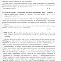 0897 - Page 841 - Analyses. Neurologie. Études spéciales. Épilepsie. Cardinale (Giuseppe) et Laneri (Gioacchino). Epilepsie essentielle et traitement hémoplacentaire (Epilessia essenziale e trattamento emoplacentare). La Riforma Medica... / Guerner (Fausto). L'ionisation iodurée transcérébrale dans l'épilepsie. A ionisaçao trans-cerebral iodurada ne epilepsia). Sao Paulo Medico... / Keith (H. M.). Convulsions expérimentales. (Experimentally produced convulsions). Archives of Neurology and Psychiatry...