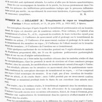 0903 - Page 847 - Analyses. Neurologie. Études spéciales. Maladie de Parkinson. Messing (Zygmunt). Anatomie pathologique de la maladie de Parkinson post-encéphalitique (Anatomja patologiczna parkinsonizmu pospiaczkowego). Nowing Psychjatryczne... / Nyssen (R.) et Dellaert (R.). Tremblement de repos ou tremblement d'action ? Presse médicale...