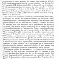 0981 - Page 925 - Société de neurologie de Paris. Séance du 5 décembre 1935. Communications. Sur un syndrome caractérisé par un double pied bot et une double main bote associé à une amyotrophie d'un type spécial des membres supérieurs et inférieurs, remontant à la naissance, par MM. André-Thomas et Georges Huc / Paralysie totale du plexus brachial d'origine traumatique. Interventions chirurgicales. Guérison complète en dix-huit mois, par MM. A. Thévenard, X. Contiades et P. Auzépy