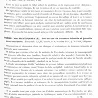 1093 - Page 1037 - Analyses. Psychiatrie. Études générales. Meignant (P.). La catatonie. Presse médicale... / Muncie (Wendell). Les dépressions avec « tension ». Leurs relations avec le problème général de la tension (Depressions with tension. Their relation to the general problem of tension). Archives of Neurology and Psychiatry... / Niessl von Mayendorf (E.). Sur un cas de démence infantile et juvénile avec amaurose. Encéphale... / Nobre de Mello (A. L.). Le tronc cérébral (O tronco cerebral). Arquivos Brasileiros de Neuriatria e Psiquiatria...
