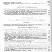 0010 - Page 6 - Tables du tome 65. Année 1936 - 1er semestre. III. XIVe réunion neurologique internationale annuelle / IV. Sociétés