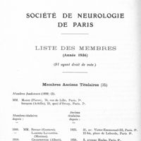 0094 - Page 46 - Société de neurologie de Paris. Liste des membres (Année 1936) (91 ayant droit de vote)