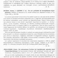 0516 - Page 468 - Analyses. Neurologie. Études générales. Glandes à sécrétion interne. Flandin (Ch.), Poumeau-Delille (G.), Puech et Auzépy (P.). Diabète insipide et obésité avec vergetures par atteinte infundibulo-tubérienne d'origine ourlienne. Bulletins et mémoires de la Société médicale des hôpitaux de Paris... / Huber (Julien) et Lièvre (J. A.). Un cas probable de basophilisme hypophysaire. Bulletins et mémoires de la Société médicale des hôpitaux de Paris... / Jedlowski (Paolo). Du mécanisme d'action de l'opothérapie sexuelle dans l'hyperthyroïdisme (Sul meccanismo d'azione dell' opoterapia sessuale nell' ipertiroidismo). Neopsichiatria... / Klein (Frantisck) et Wagnerova-Hatrikova (Helena). Contribution à la pathogénie de la maladie de Cushing. (Prispevock k patogenezi « Morbus Cushing »). Revue v Neurologii a Psychiatrii...