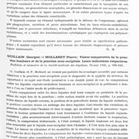 0521 - Page 473 - Analyses. Neurologie. Études générales. Liquide céphalo-rachidien. Chalier (Joseph) et Etienne-Martin (Pierre). Le monocyte dans le liquide C.-R. au cours des états méningés aigus. Presse médicale... / Guillain (Georges) et Mollaret (Pierre). Valeur comparative de la ponction lombaire et de la ponction sous-occipitale. Leurs indications respectives. Bulletins et mémoires de la Société médicale des hôpitaux...