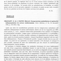 0772 - Page 724 - Analyses. Neurologie. Études spéciales. Cerveau (Tumeurs). Wyn Jones (E.) et Collins (Douglas H.). Kyste colloïde du troisième ventricule associé à des reins polykystiques (Colloid cyst of the third ventricule associated with congenital cystic kidneys). The Journal of Neurology and Psychopathology... / Zeitlin (Howard). Tumeurs de la région pinéale (Tumors in the region of the pineal body). Archives of Neurology and Psychiatry... / Moelle. Chavany (J.-A.) et David (Marcel). Compressions médullaires et épidurites inflammatoires de nature indéterminée. Paris médical...